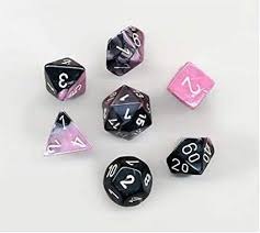 Gemini Black-Pink / White 7 Dice Set - CHX26430